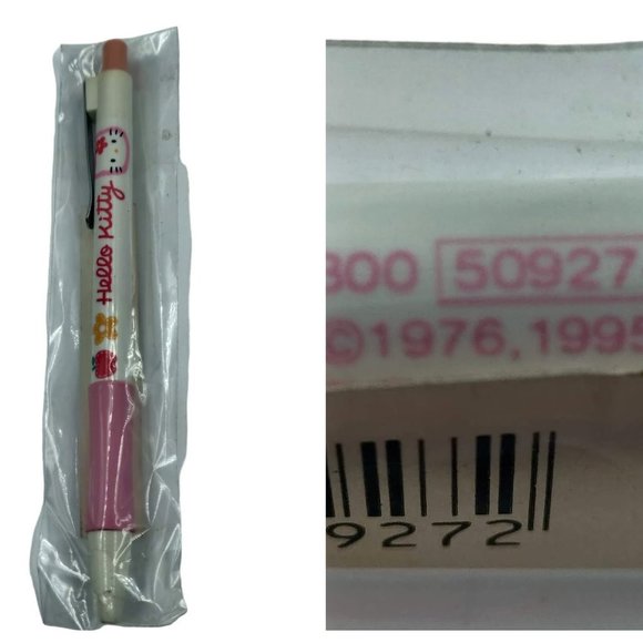 Vintage 1990s NOS Lot Hello Kitty Sanrio 2 Wooden 2 Mechanical Pencils Eraser - Picture 4 of 5